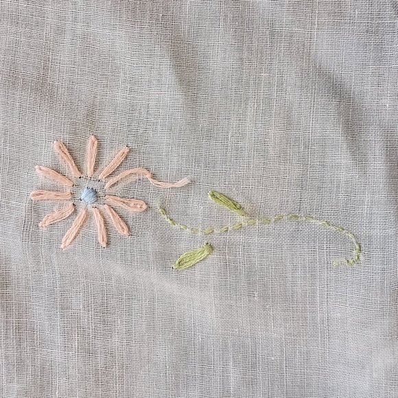 Vintage‎ Embroidered Floral Dresser Scarf Table Runner Pale Pink Ivory Lace - Picture 6 of 11